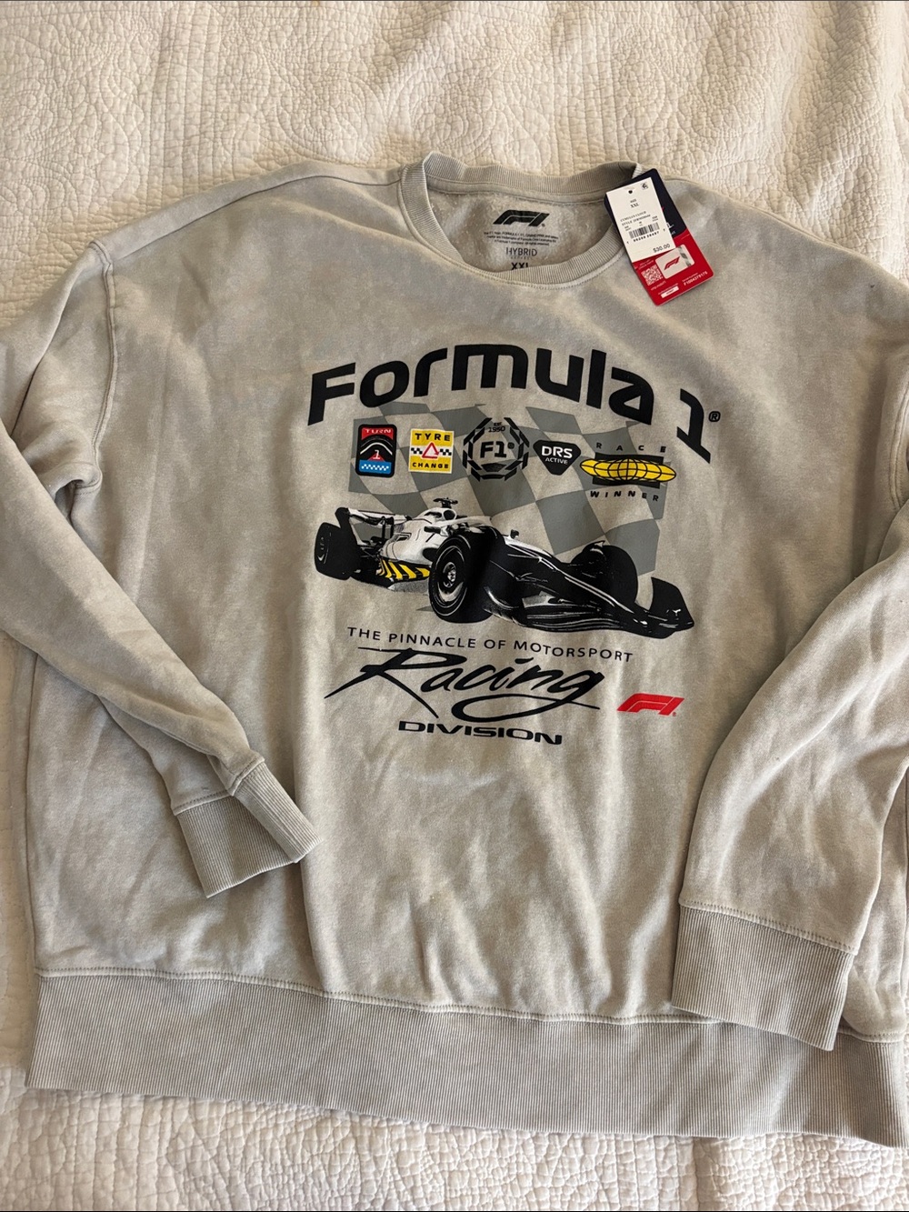Men's Grey Racing Graphic Sweatshirt Formula 1 F1